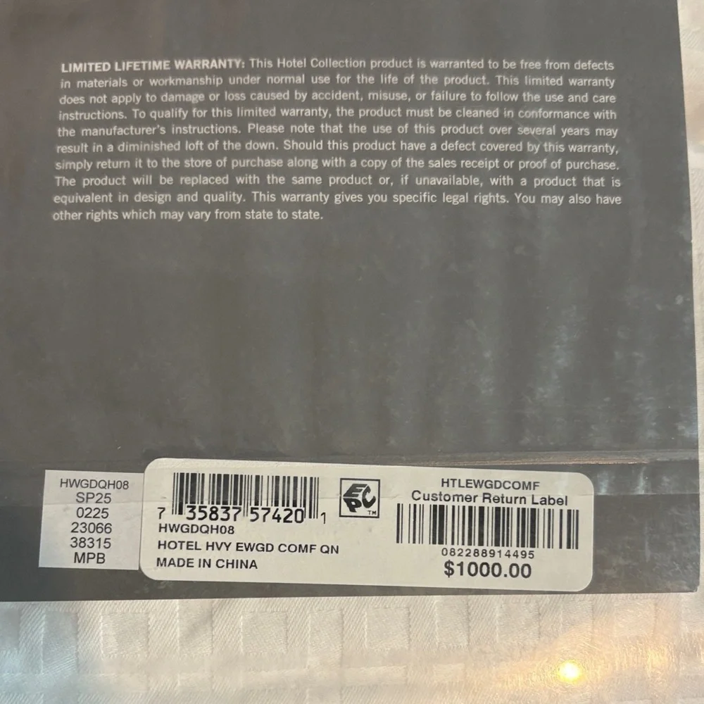 Hotel Collection White Goose Down Comforter